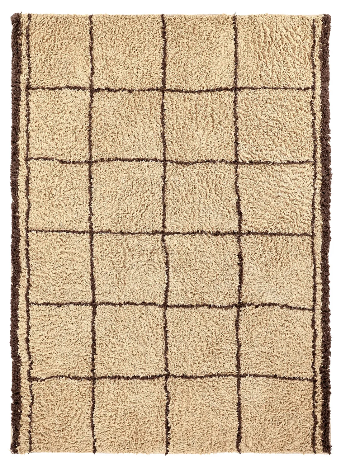 Hoogpolig vloerkleed - Lana Natural Cotton Shaggy (beige/bruin)
