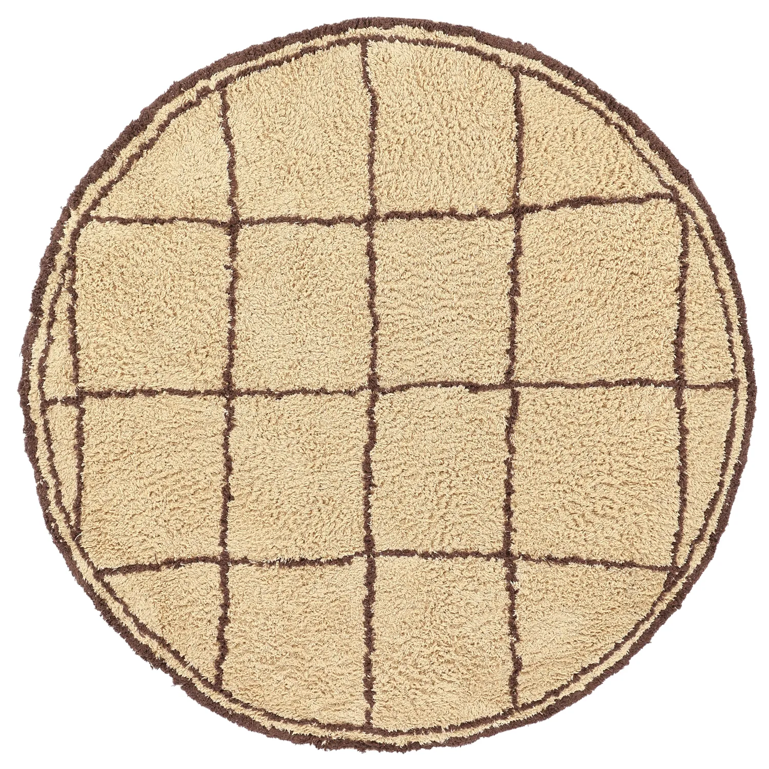 Rond vloerkleed - Lana Natural Cotton Shaggy (beige/bruin)