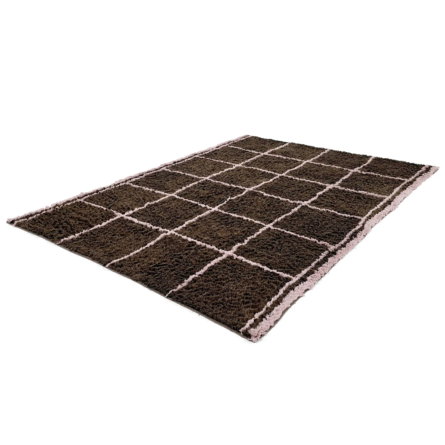 Hoogpolig vloerkleed - Lana Natural Cotton Shaggy (bruin)