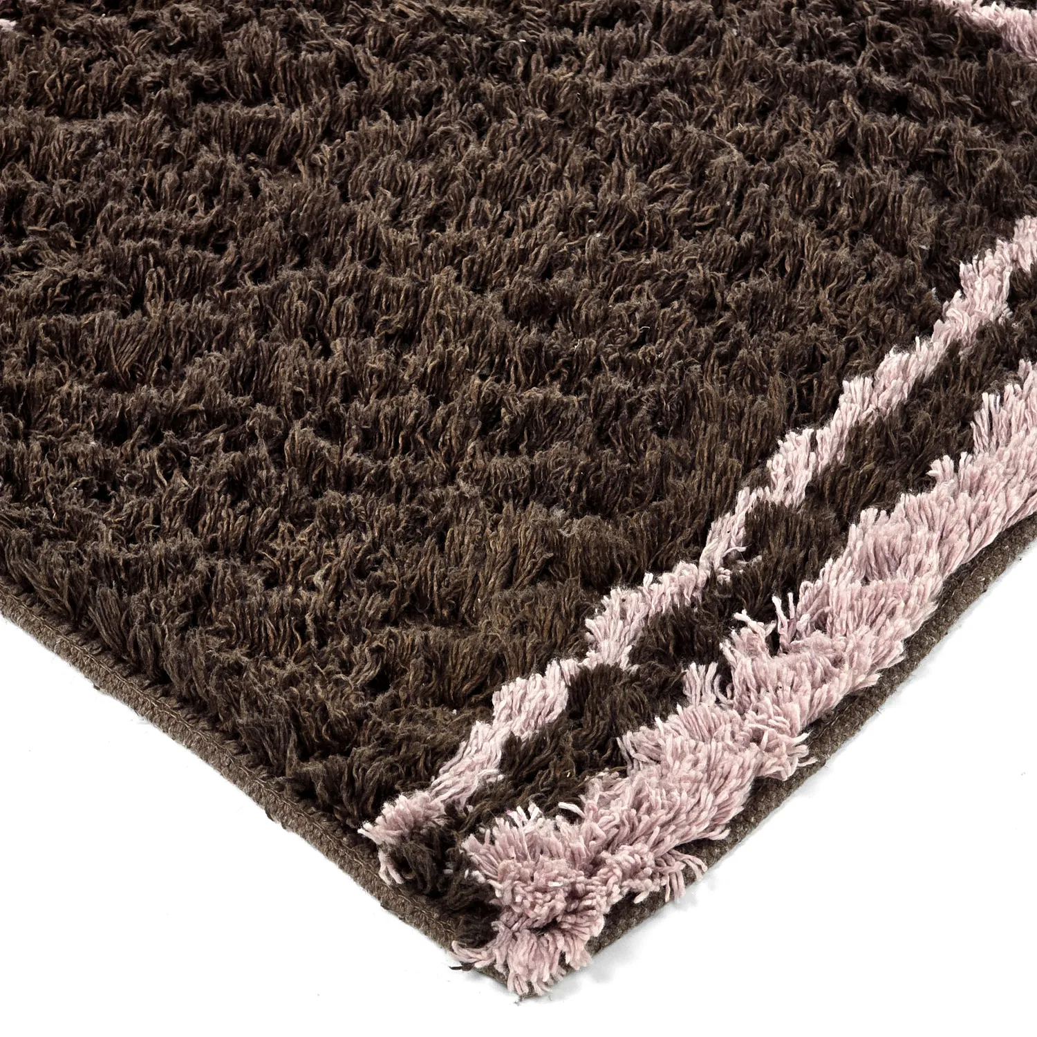 Hoogpolig vloerkleed - Lana Natural Cotton Shaggy (bruin)