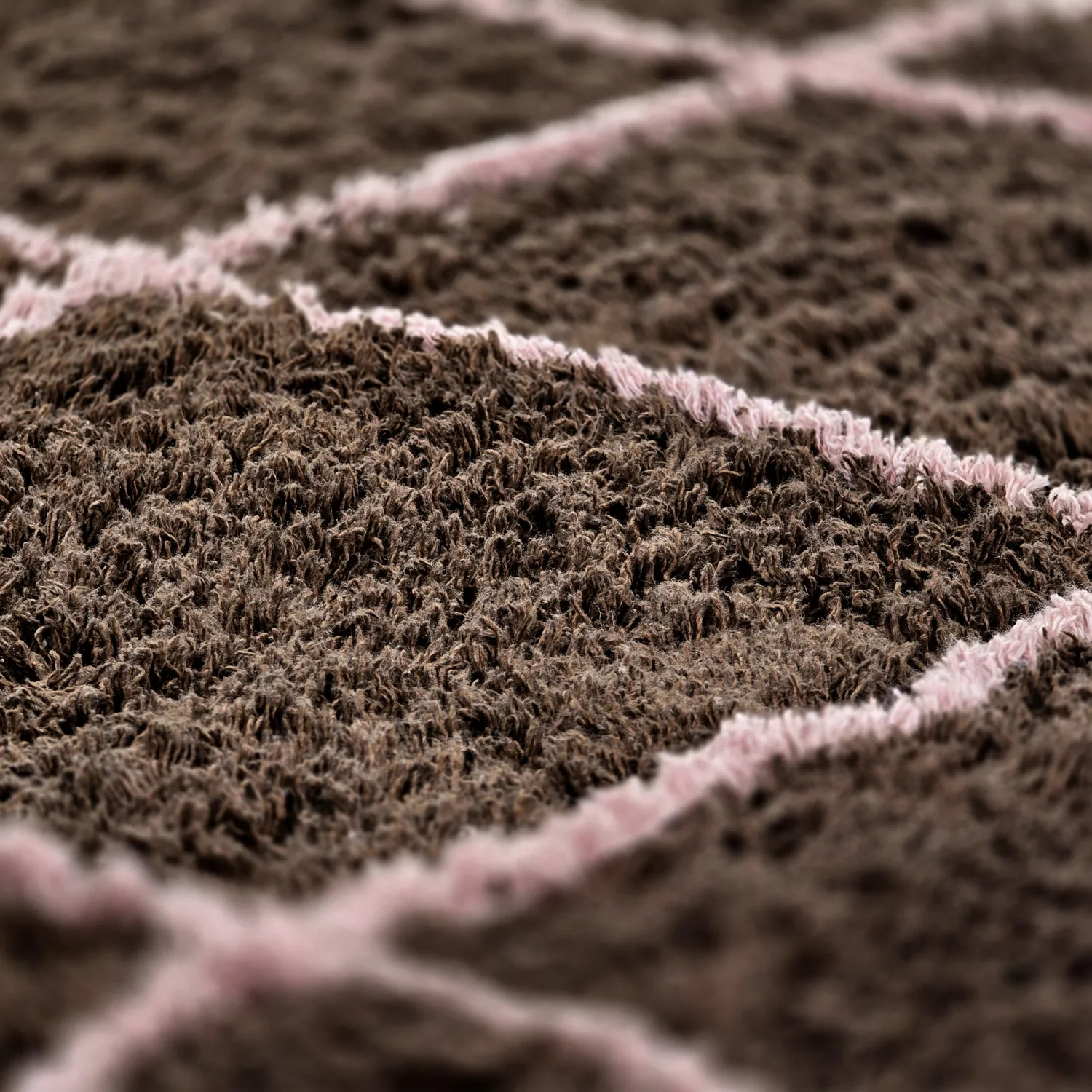 Hoogpolig vloerkleed - Lana Natural Cotton Shaggy (bruin)