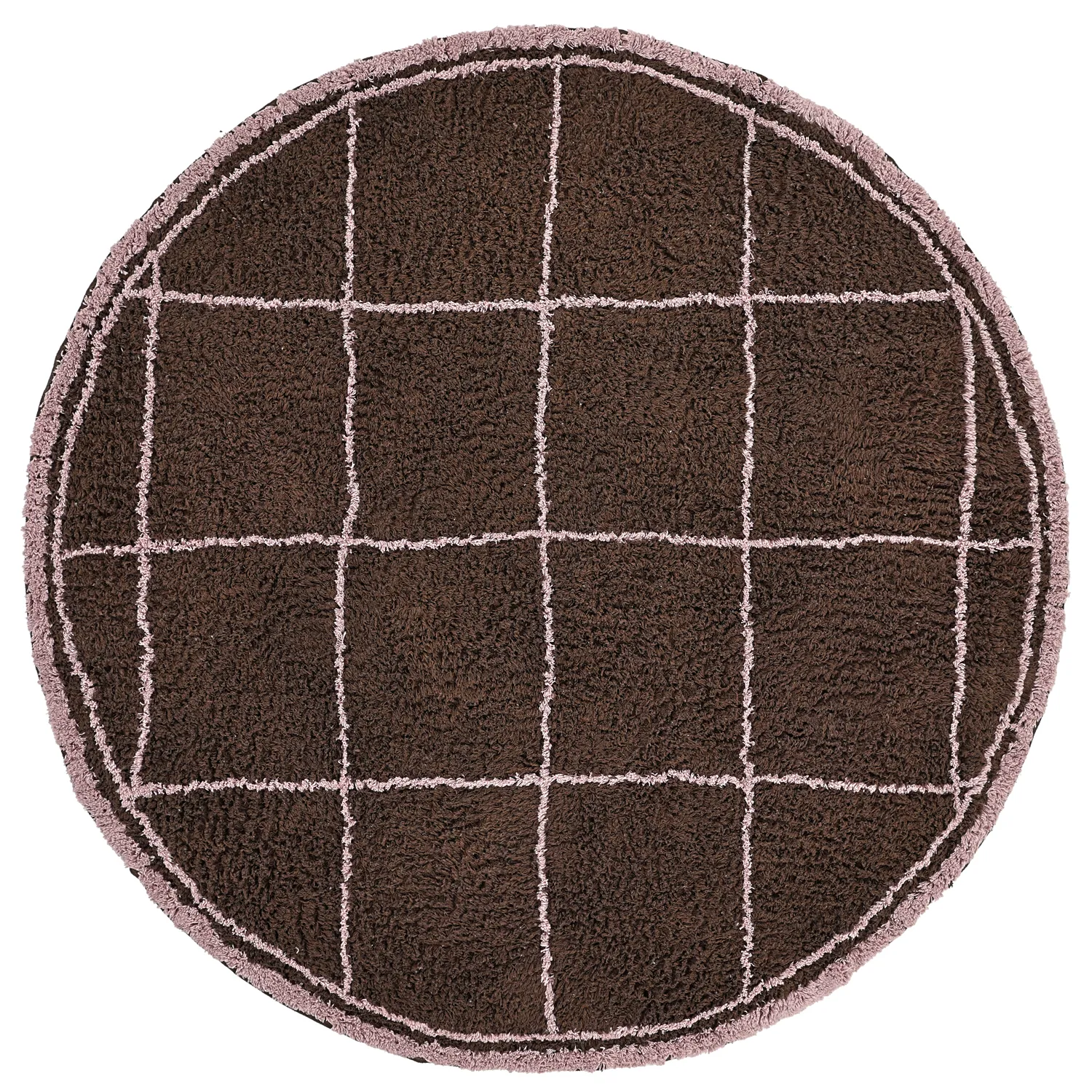 Rond vloerkleed - Lana Natural Cotton Shaggy (bruin)