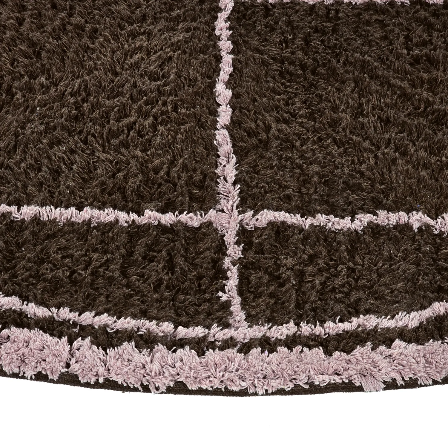 Rond vloerkleed - Lana Natural Cotton Shaggy (bruin)