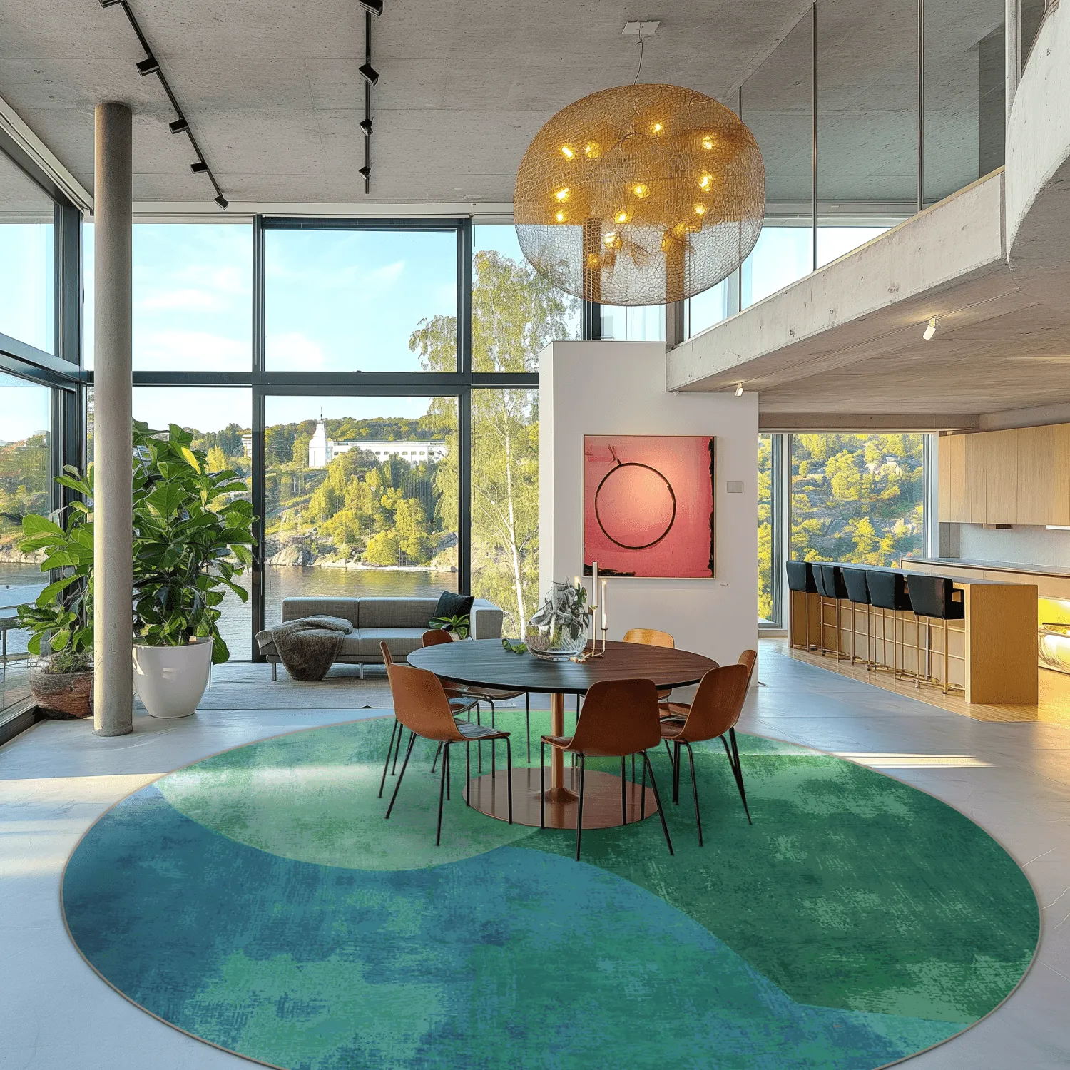 Rond vloerkleed - Lazio (groen)