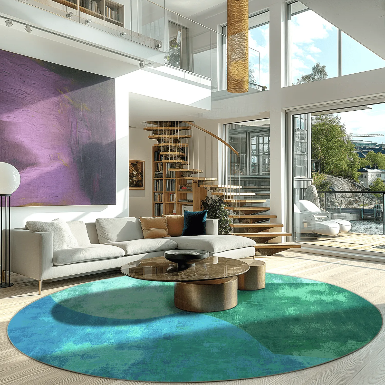 Rond vloerkleed - Lazio (groen)