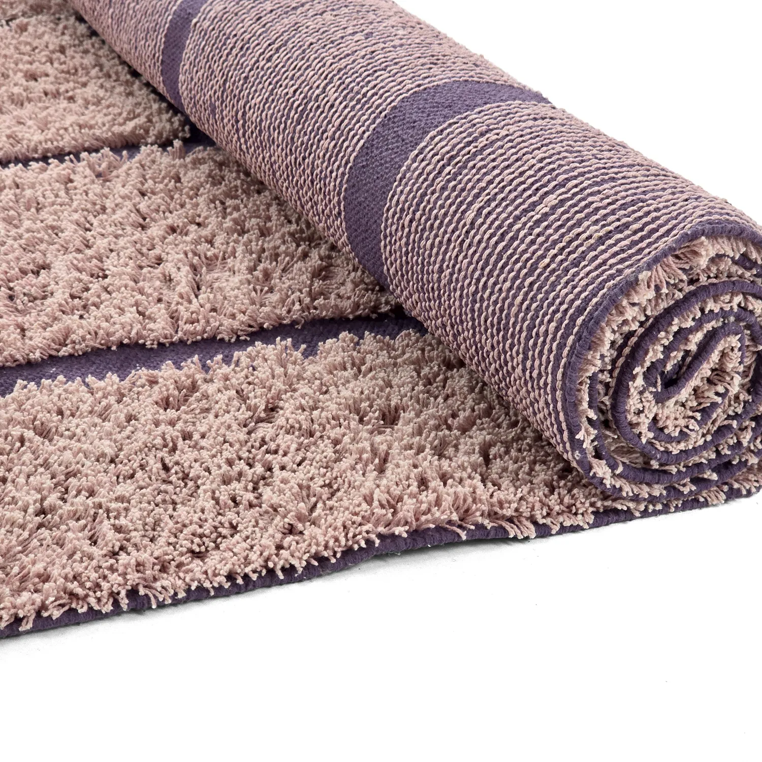 Hoogpolig vloerkleed - Lindley Natural Cotton Shaggy (roze/paars)