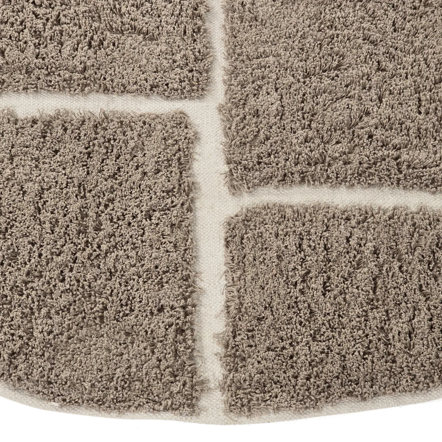 Ronde vloerkleden - Lindley Natural Cotton Shaggy (taupe/grijs)