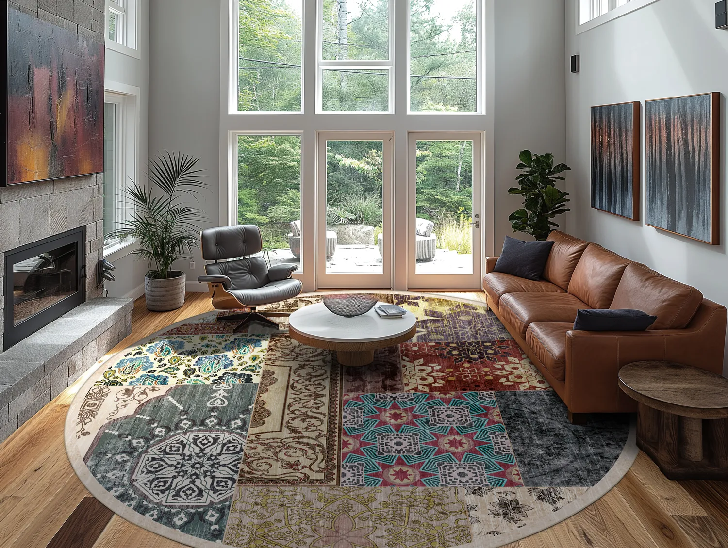 Rond vloerkleed - Linosa (multi)