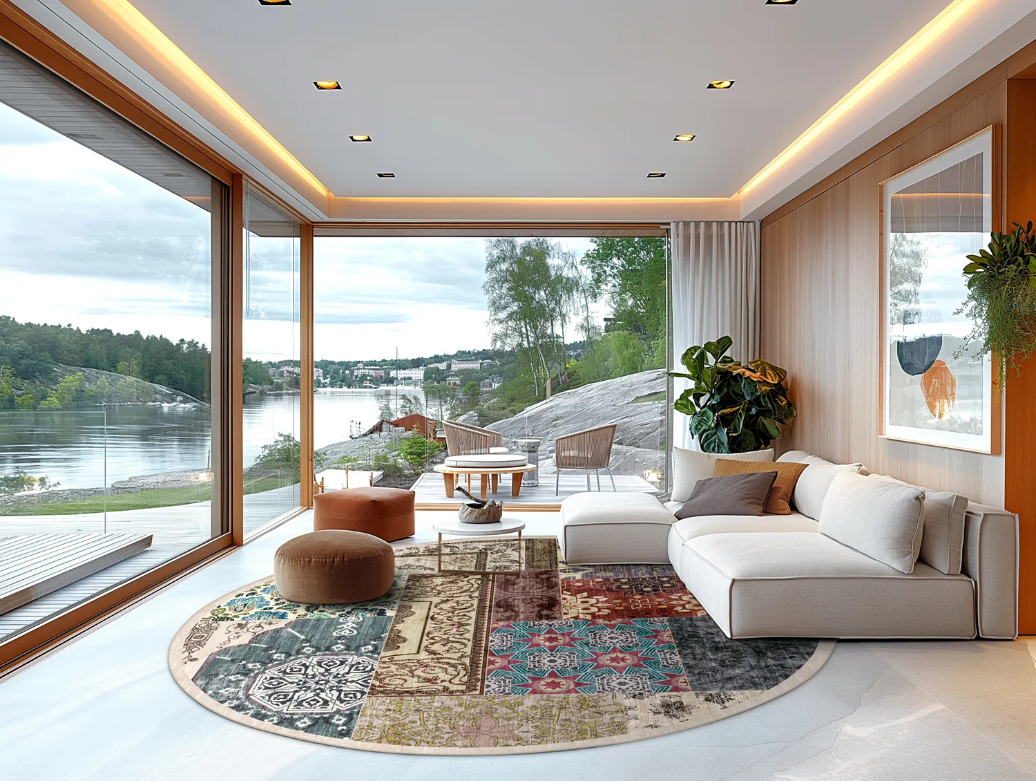 Rond vloerkleed - Linosa (multi)