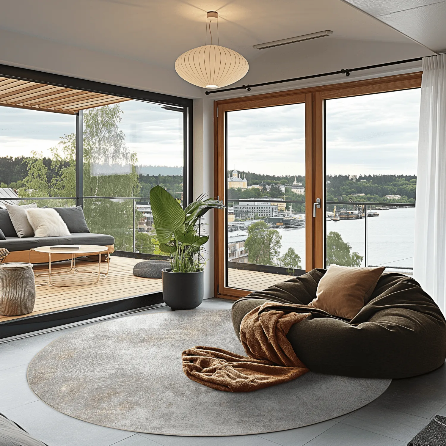 Rond vloerkleed - Malaga (beige)