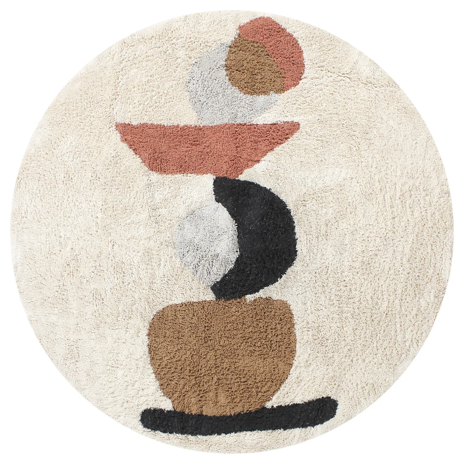 Ronde vloerkleden - Mantona Natural Cotton Shaggy (multi)