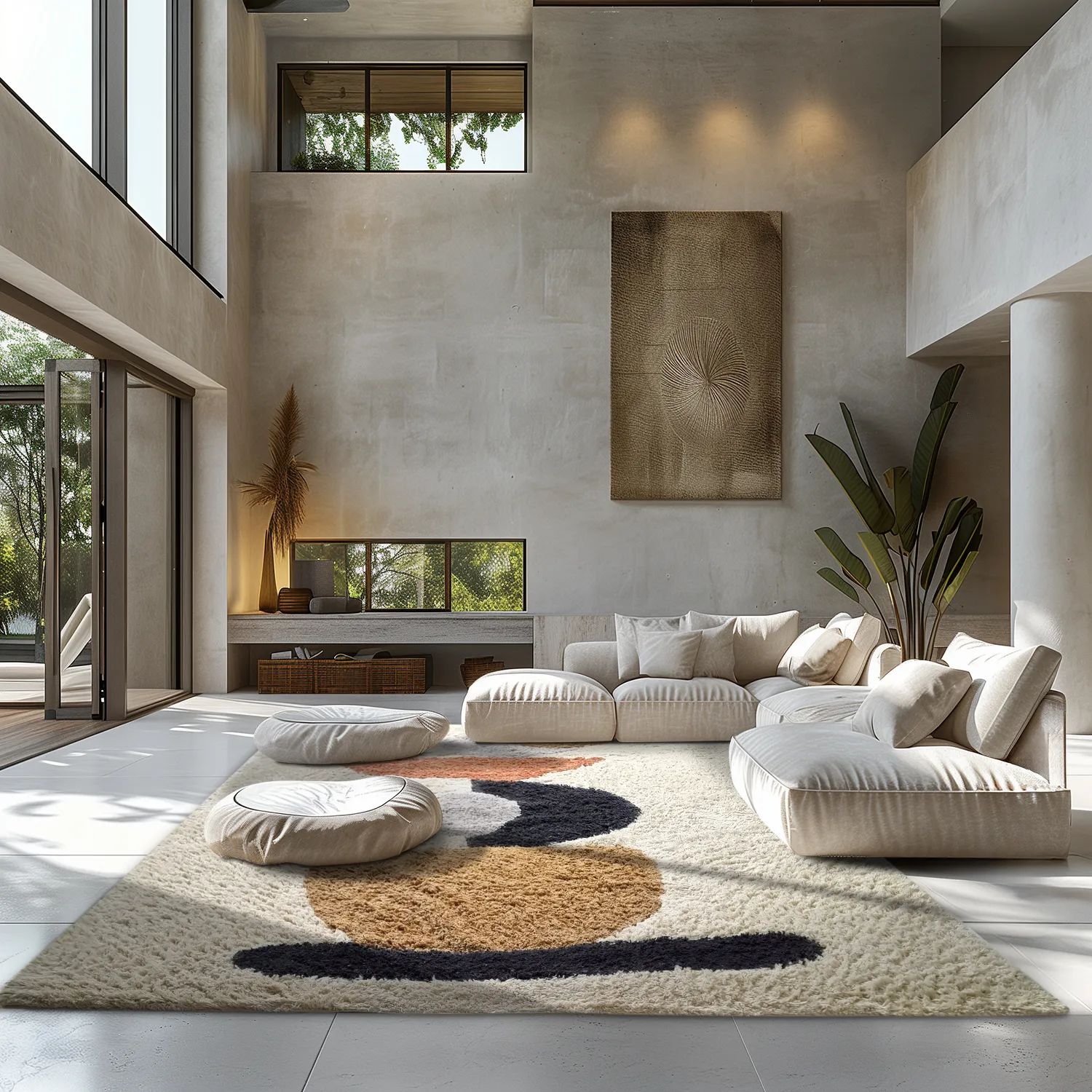 Hoogpolig vloerkleed - Mantona Natural Cotton Shaggy (multi)