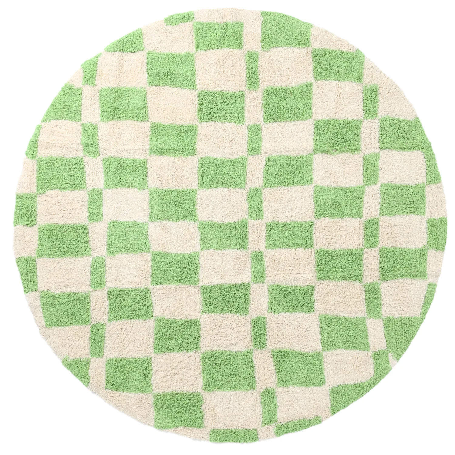 Rond vloerkleed - Maranello Natural Cotton Shaggy (groente)