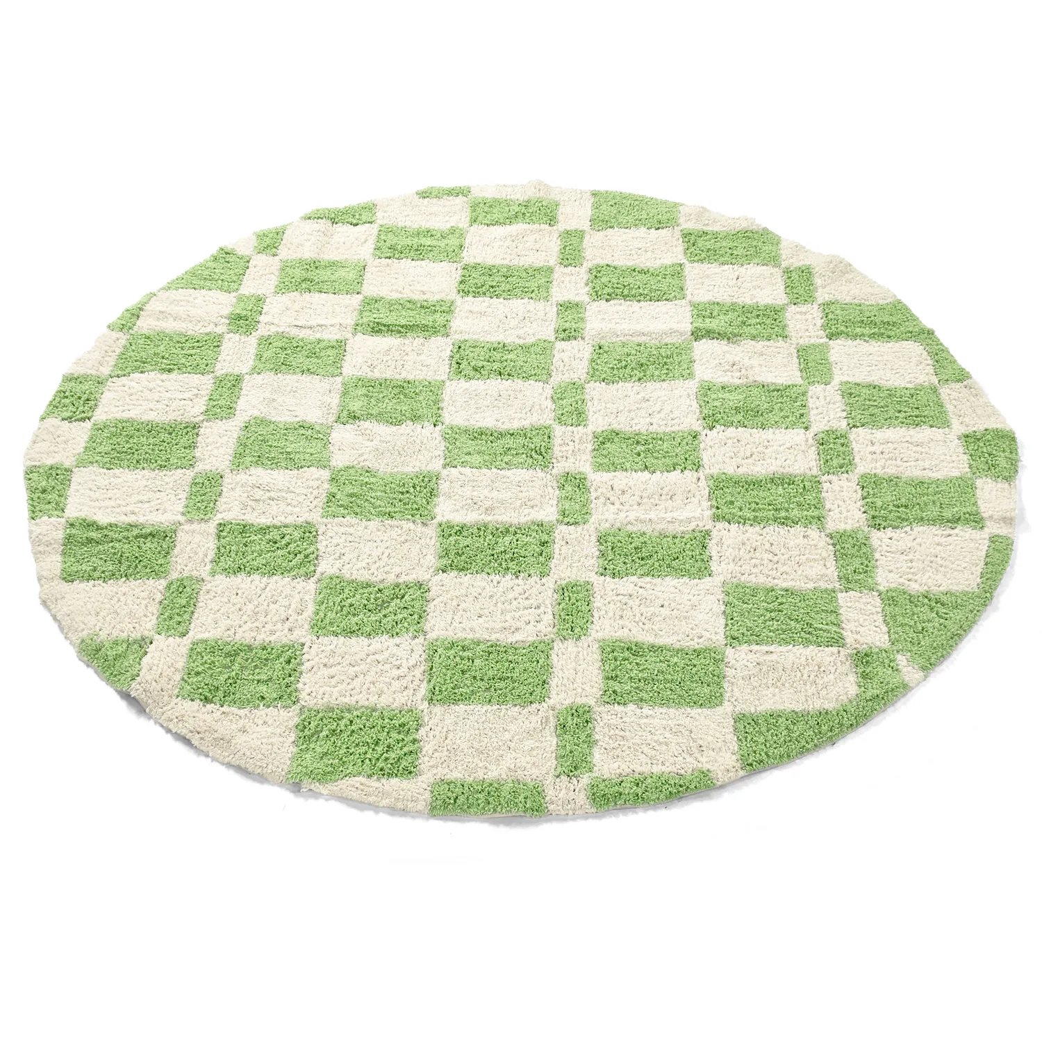 Rond vloerkleed - Maranello Natural Cotton Shaggy (groente)