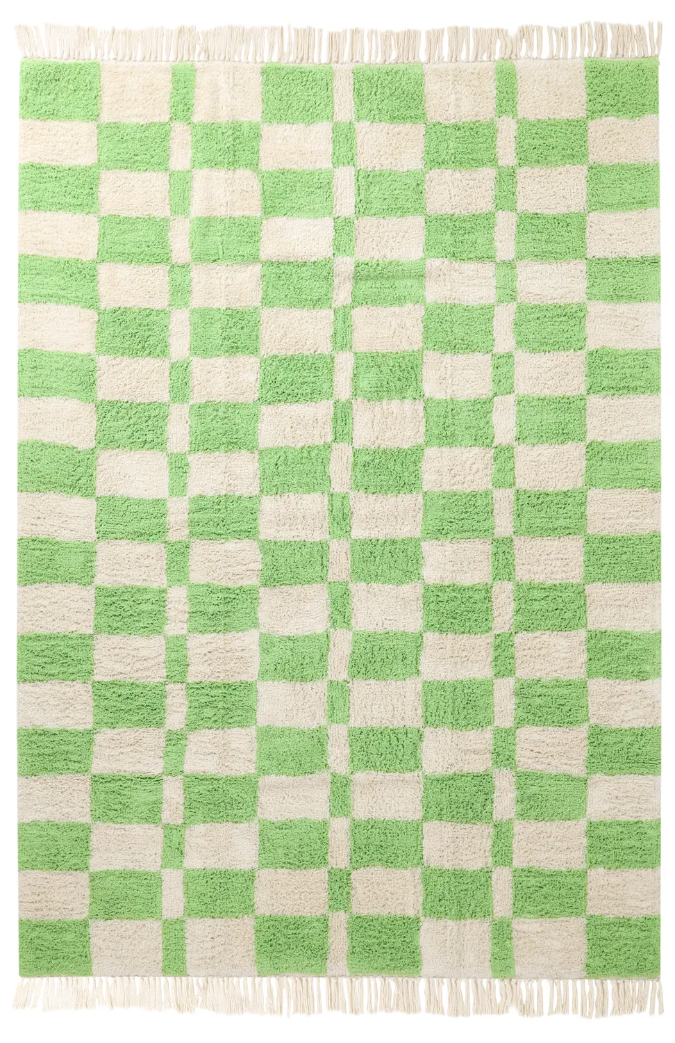 Hoogpolig vloerkleed - Maranello Natural Cotton Shaggy (groente)