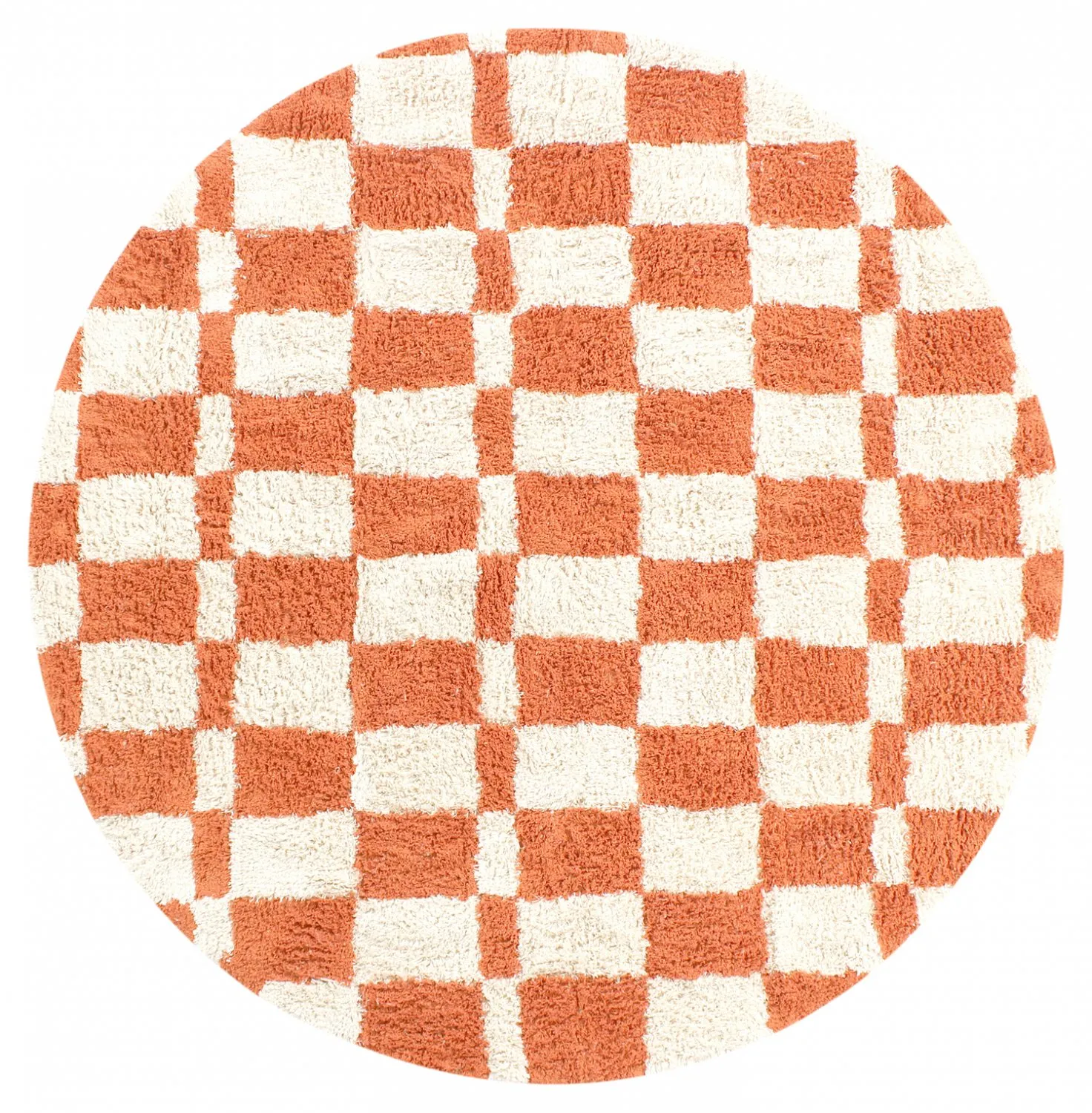 Ronde vloerkleden - Maranello Natural Cotton Shaggy (oranje)