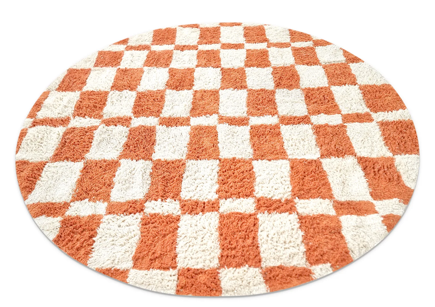Ronde vloerkleden - Maranello Natural Cotton Shaggy (oranje)