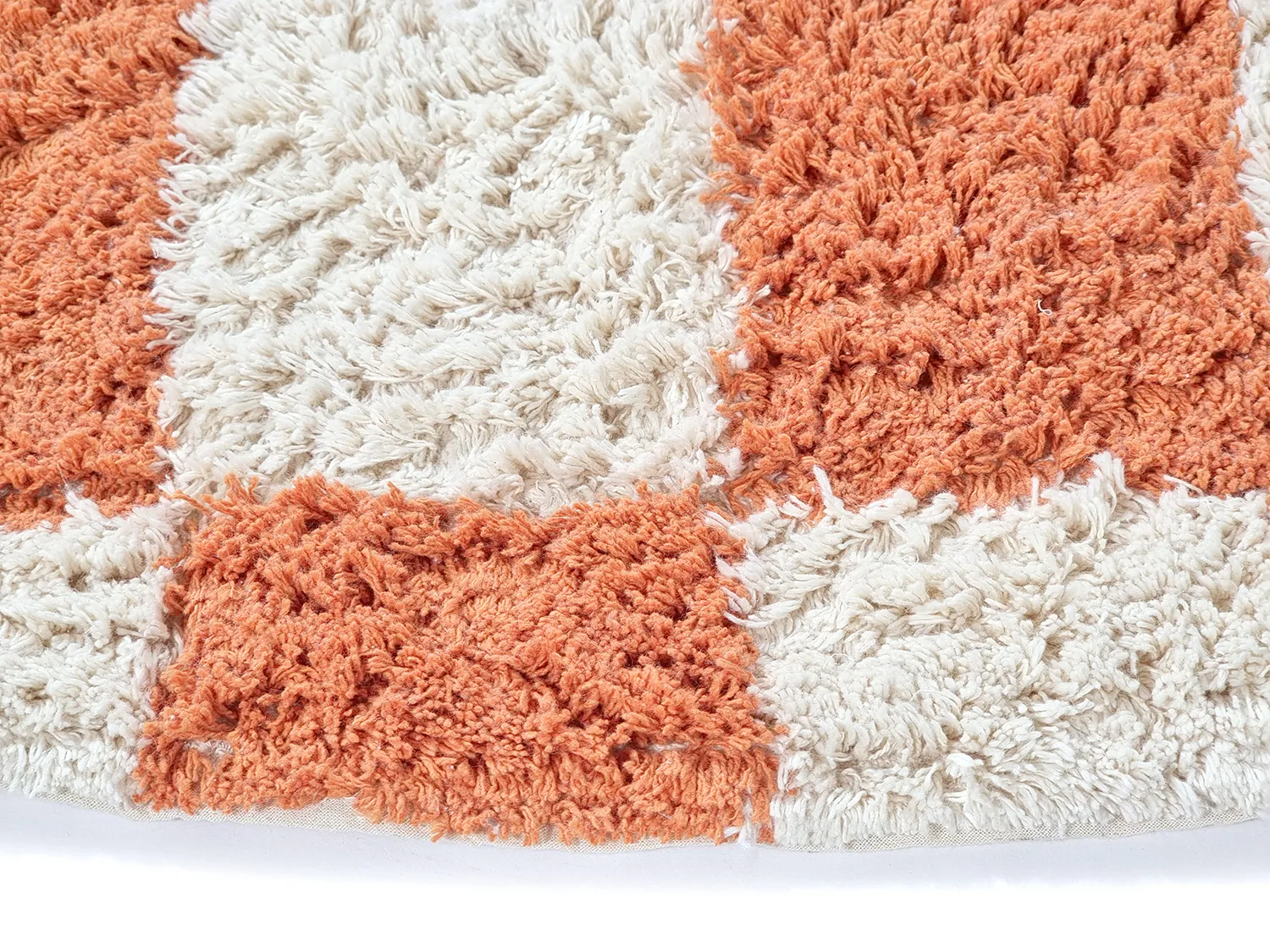 Ronde vloerkleden - Maranello Natural Cotton Shaggy (oranje)
