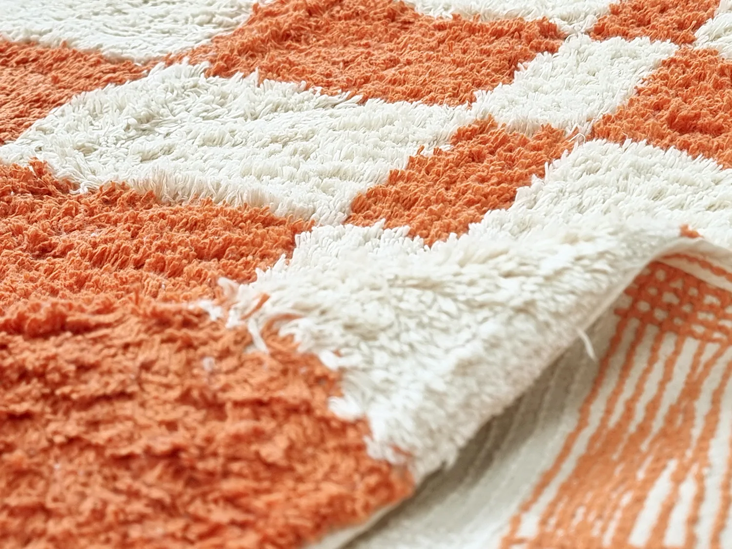 Ronde vloerkleden - Maranello Natural Cotton Shaggy (oranje)