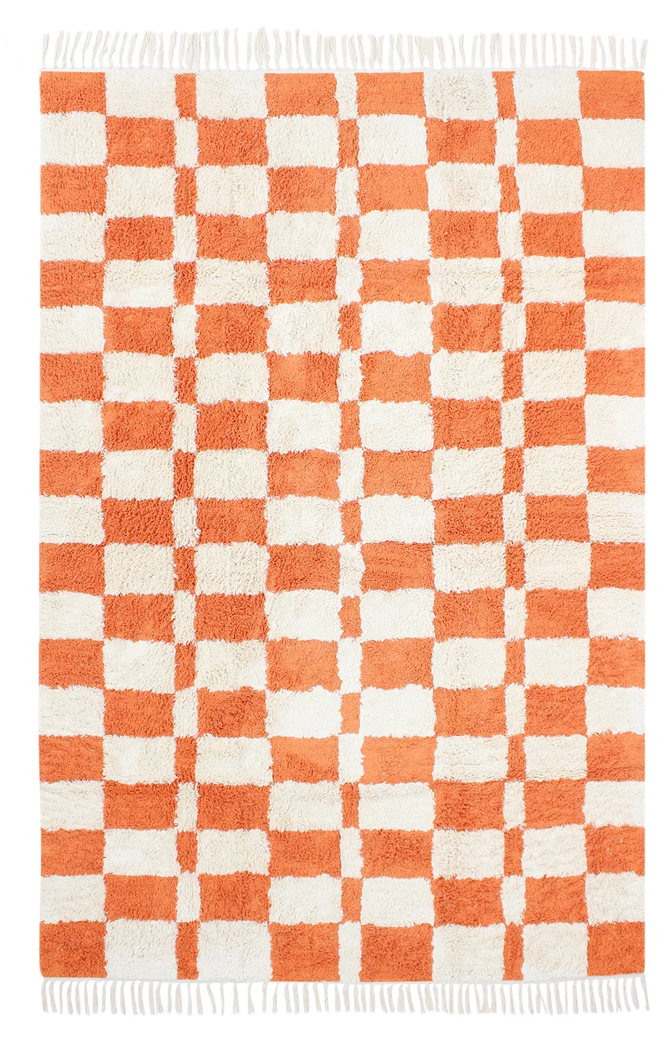 Hoogpolig vloerkleed - Maranello Natural Cotton Shaggy (oranje)