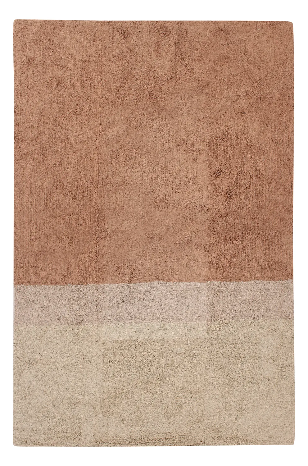 Hoogpolig vloerkleed - Mareto Natural Cotton Shaggy (bruin)