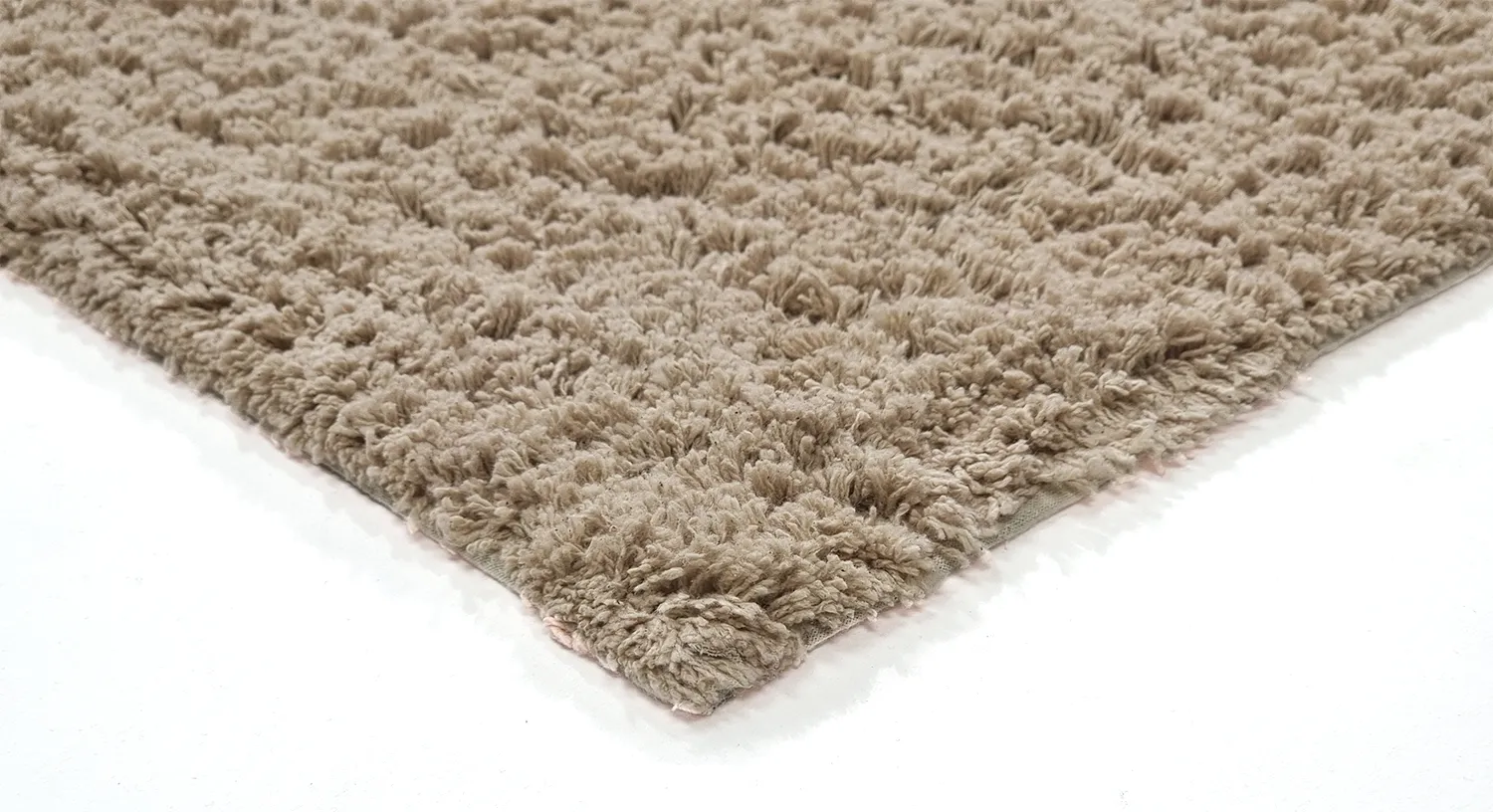 Hoogpolig vloerkleed - Mareto Natural Cotton Shaggy (bruin)