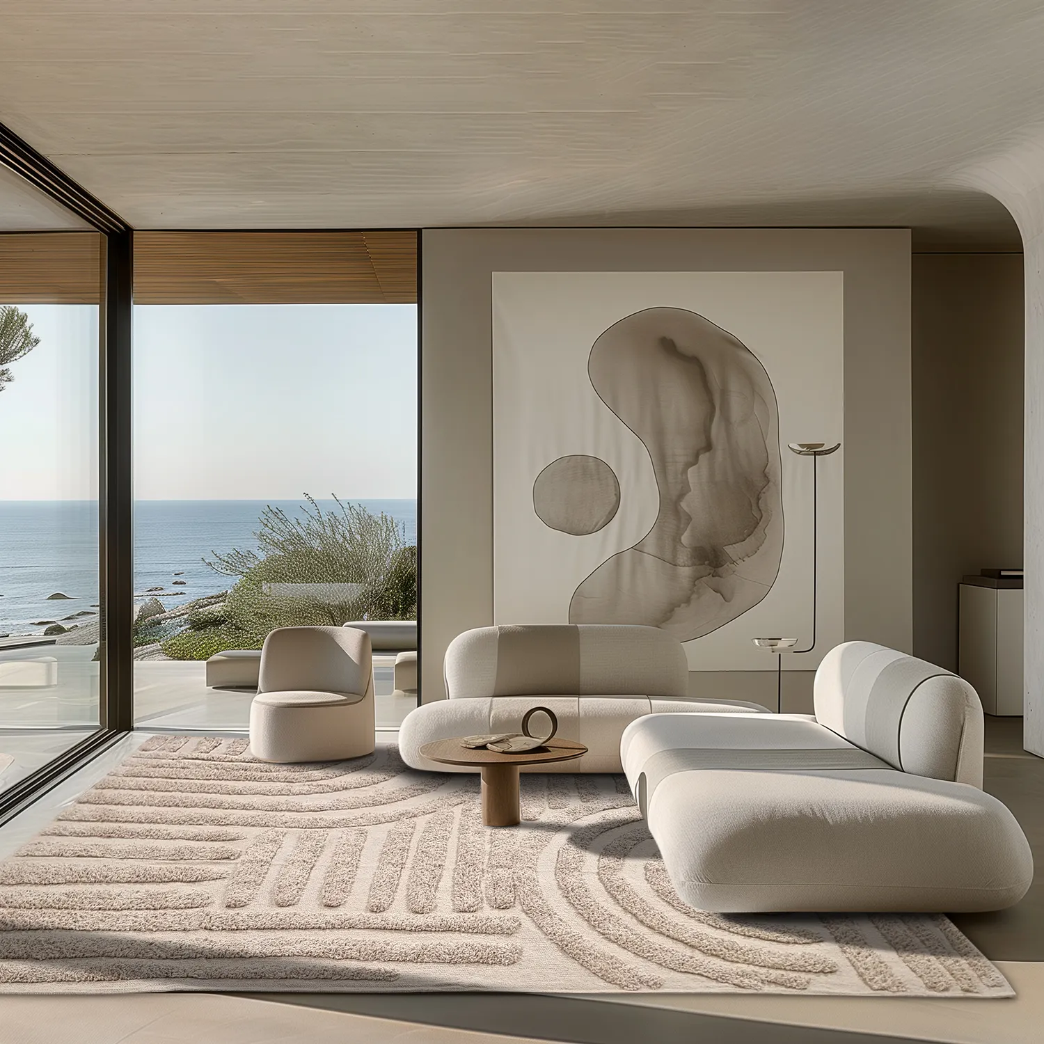 Hoogpolig vloerkleed - Margo Natural Cotton Shaggy (beige)