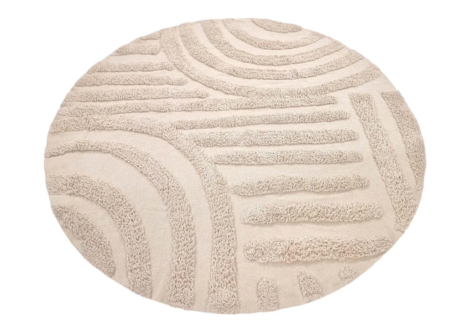 Ronde vloerkleden - Margo Natural Cotton Shaggy (beige)