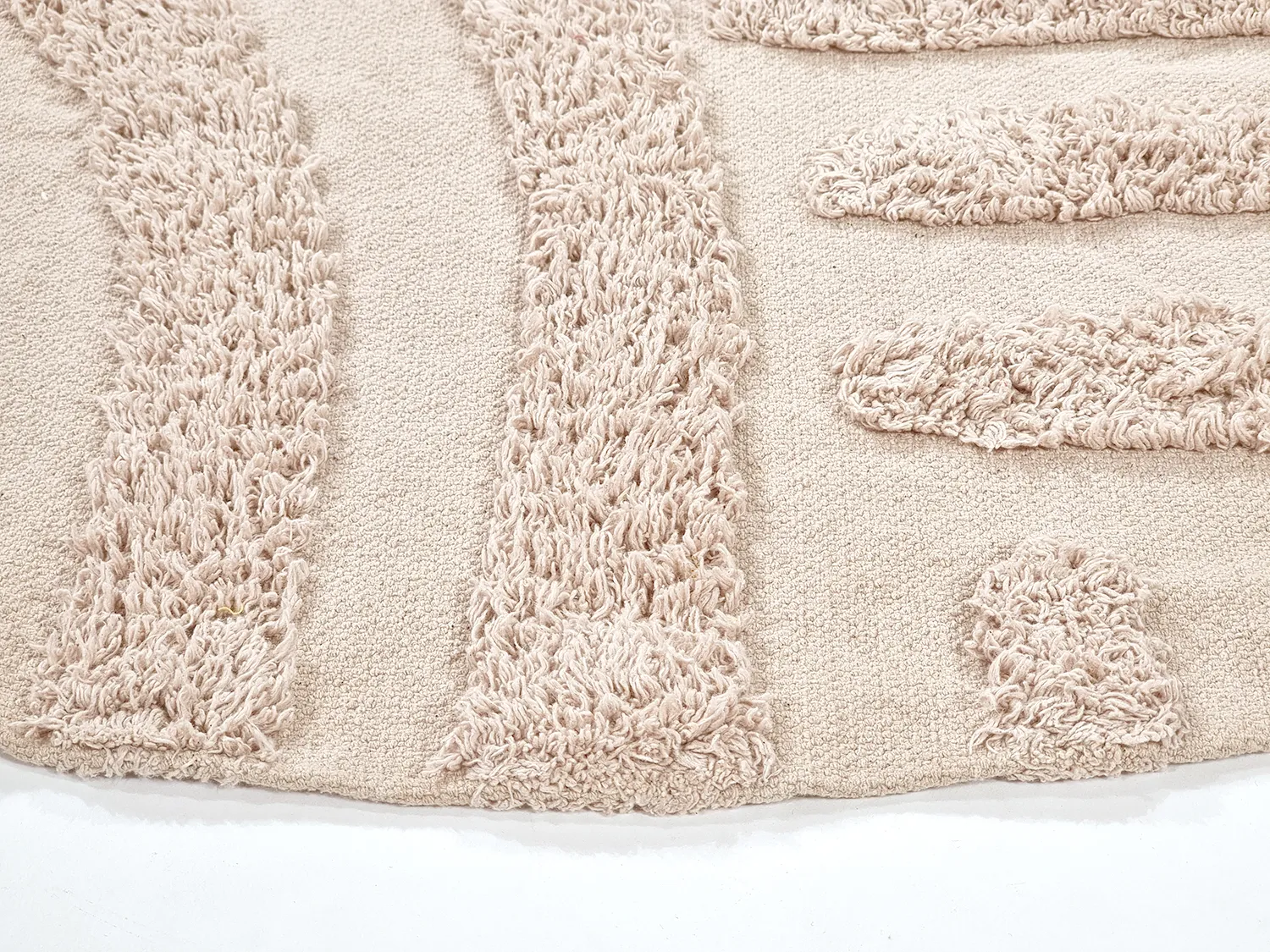 Ronde vloerkleden - Margo Natural Cotton Shaggy (beige)