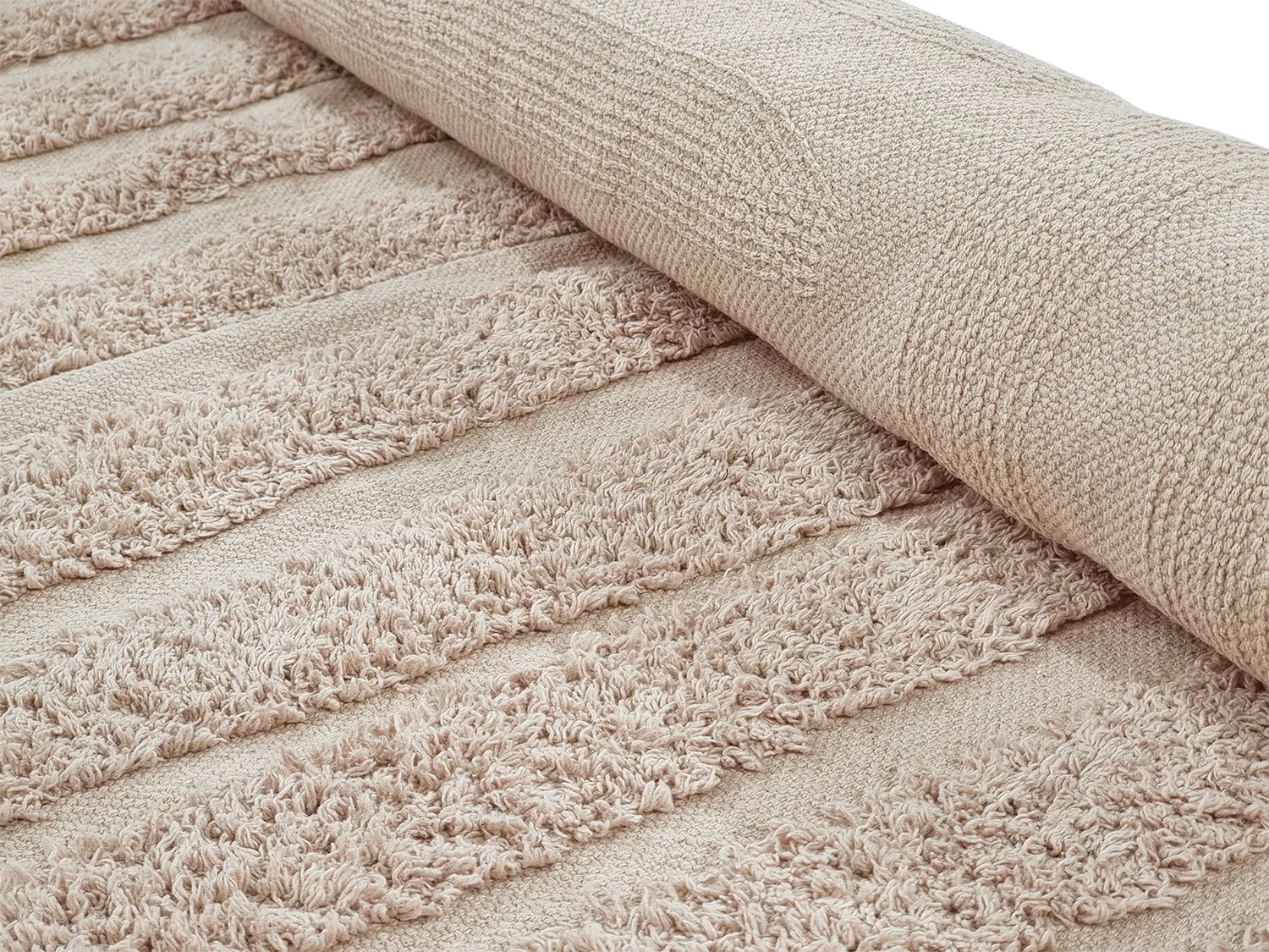 Ronde vloerkleden - Margo Natural Cotton Shaggy (beige)