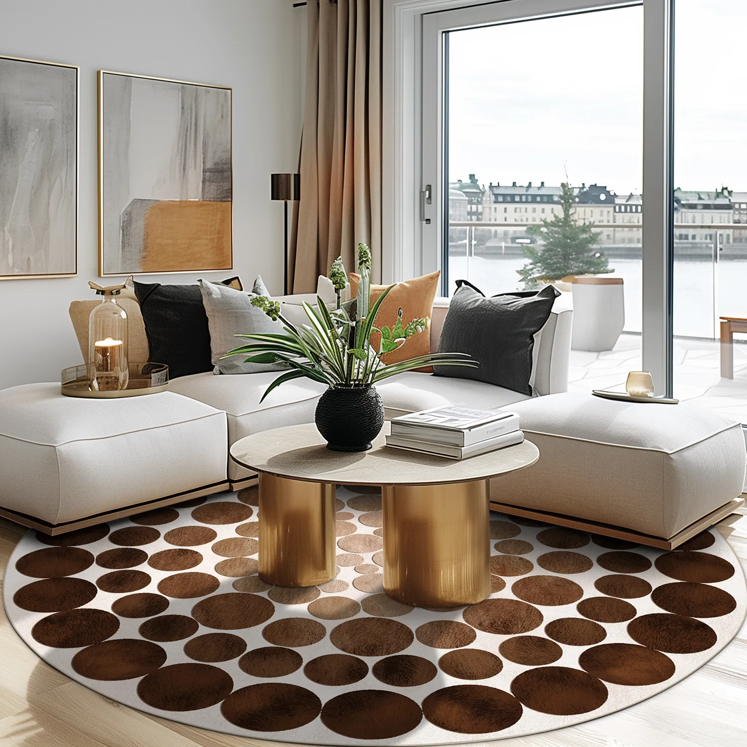 Rond vloerkleed - Marineo (bruin)