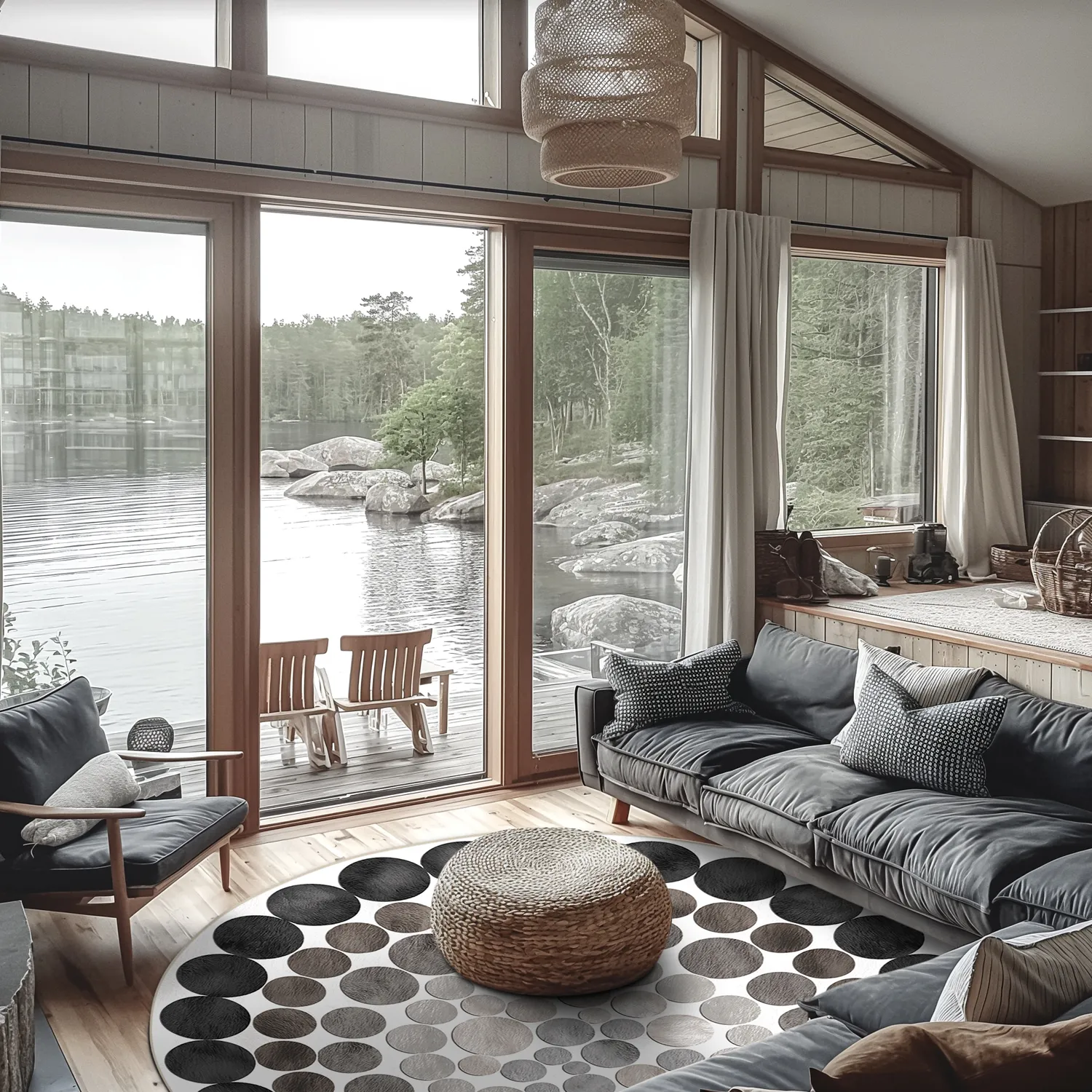 Rond vloerkleed - Marineo (grijs)