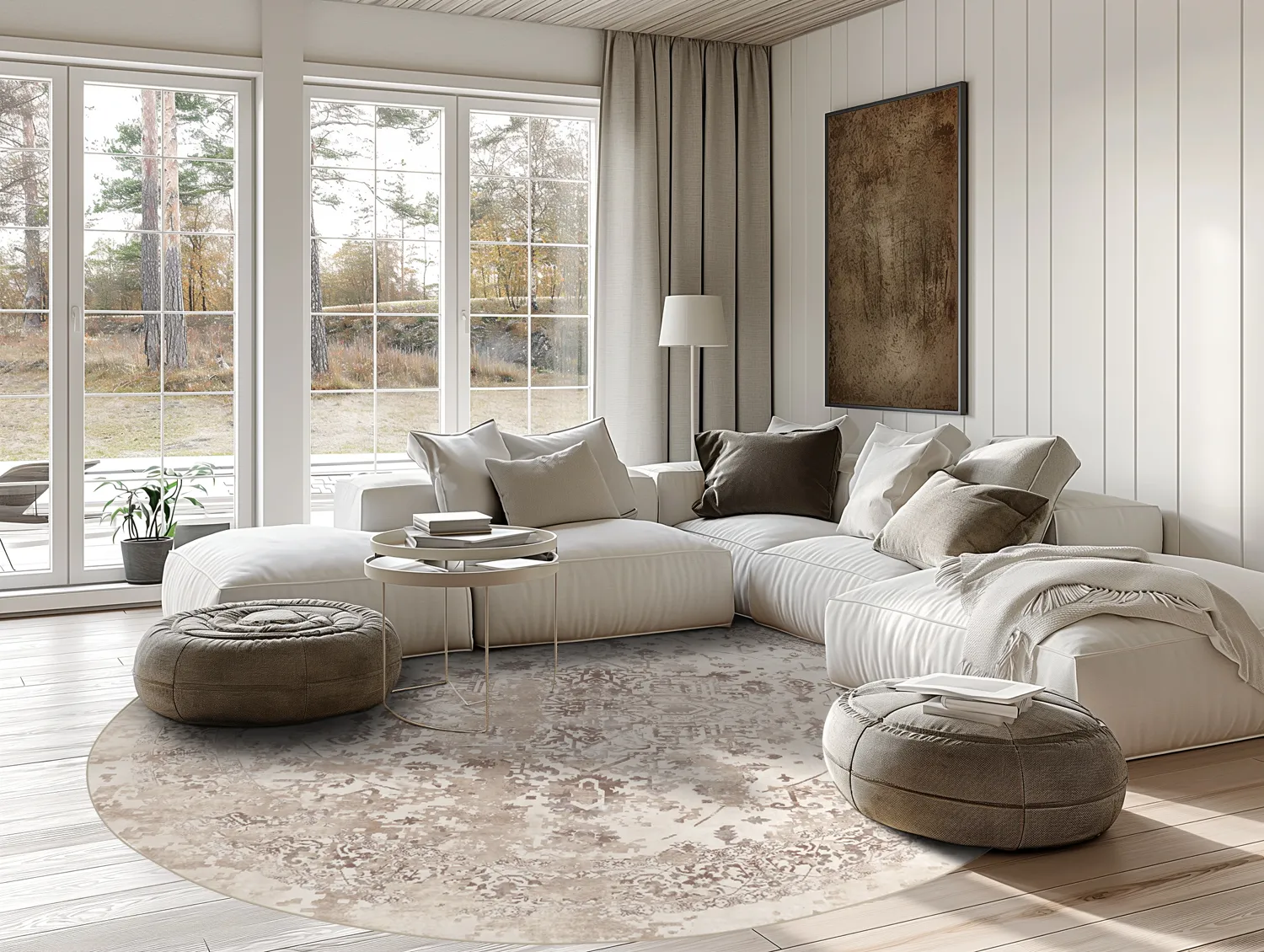 Rond vloerkleed - Mateur (beige)