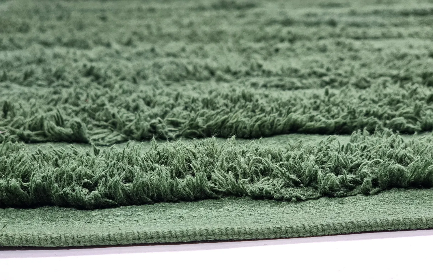 Hoogpolig vloerkleed - Mavis Natural Cotton Shaggy (groen)