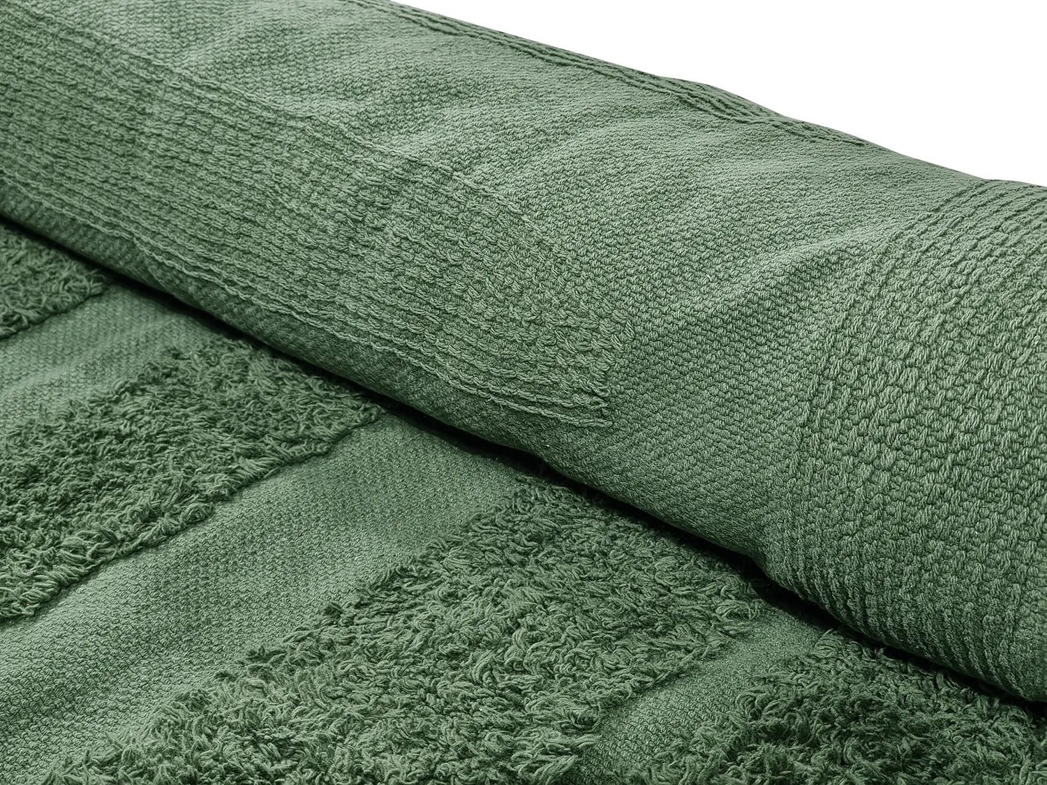 Hoogpolig vloerkleed - Mavis Natural Cotton Shaggy (groen)