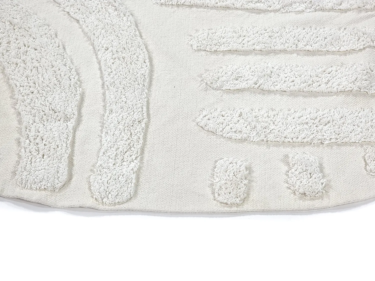 Ronde vloerkleden - Mavis Natural Cotton Shaggy (offwhite)