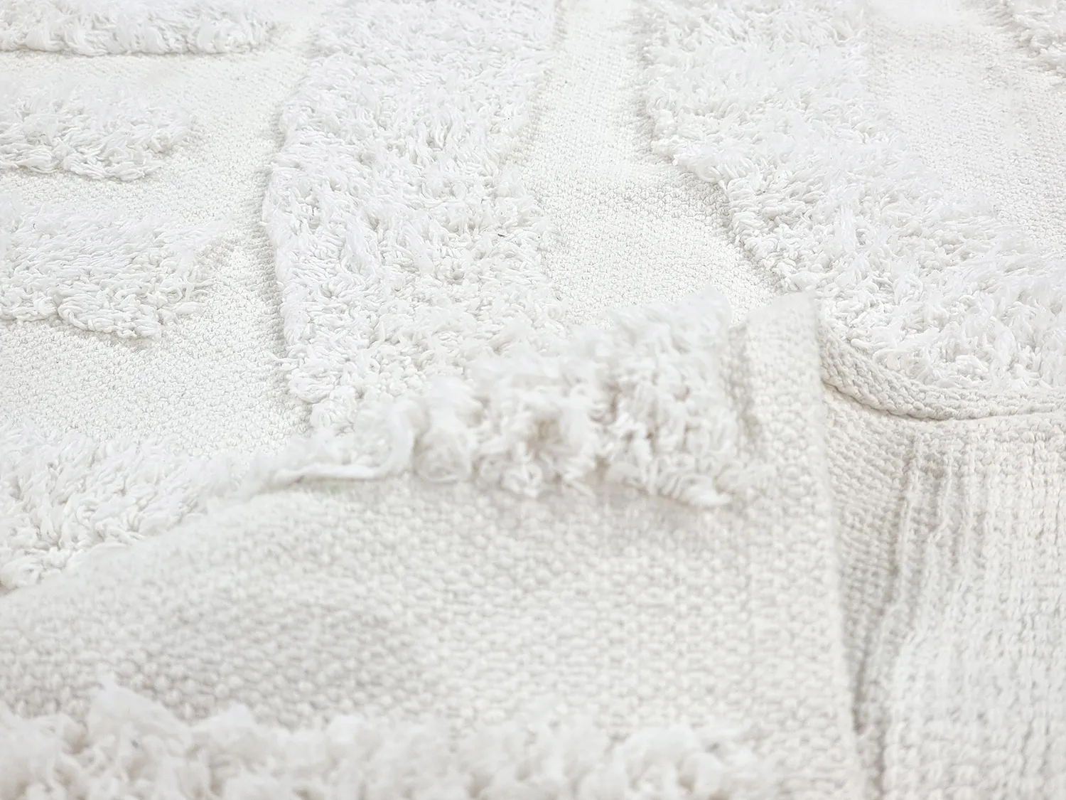 Ronde vloerkleden - Mavis Natural Cotton Shaggy (offwhite)