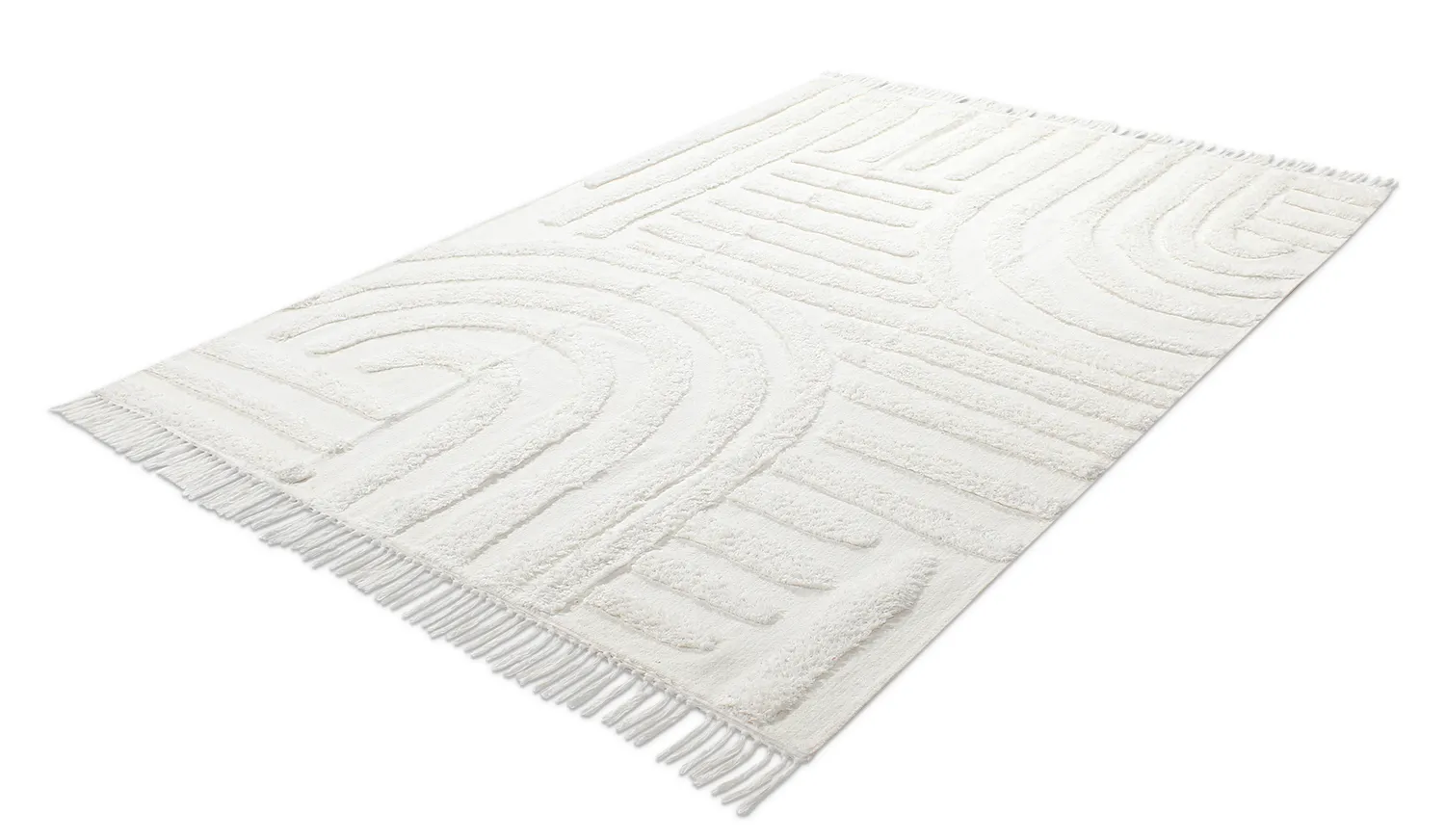 Hoogpolig vloerkleed - Mavis Natural Cotton Shaggy (offwhite)