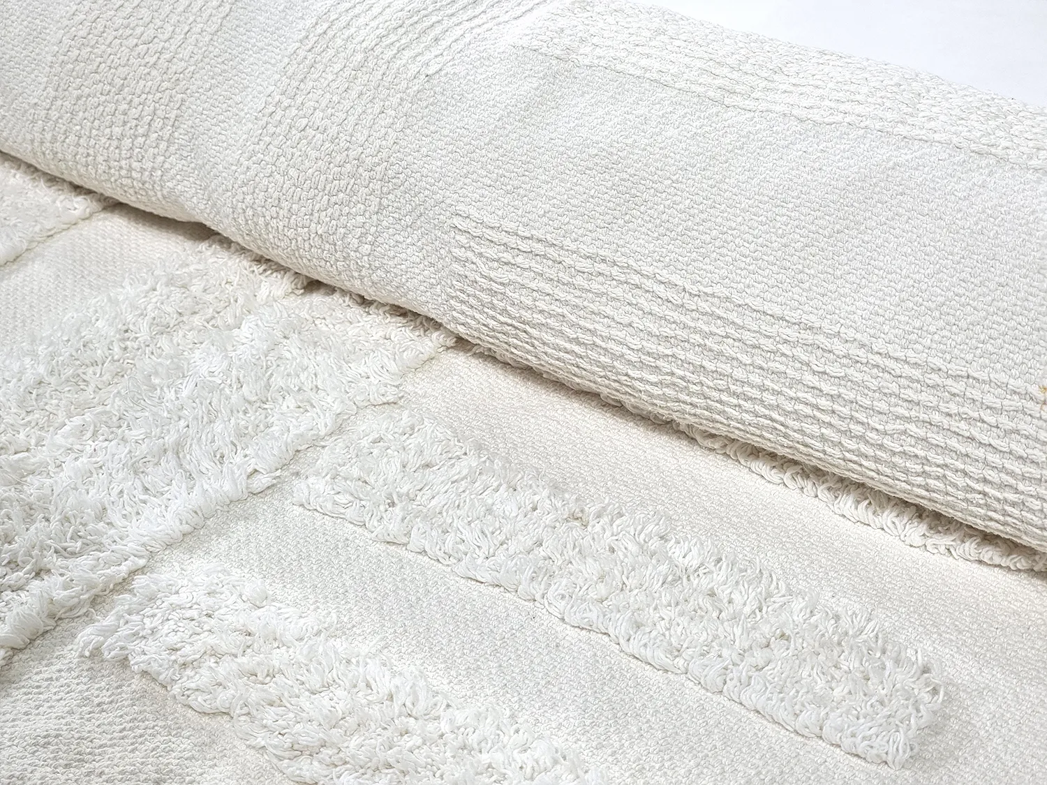 Hoogpolig vloerkleed - Mavis Natural Cotton Shaggy (offwhite)