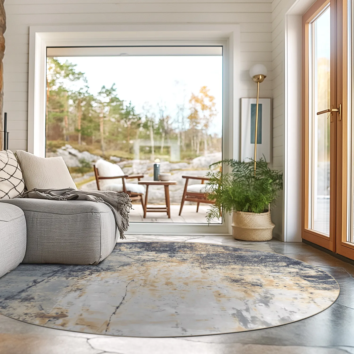 Rond vloerkleed - Melazzo (grijs/multi)