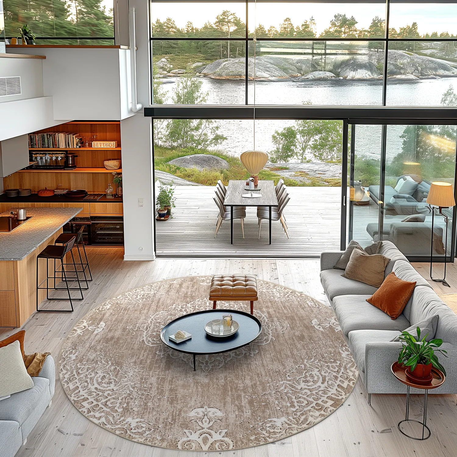 Rond vloerkleed - Milazzo (beige)