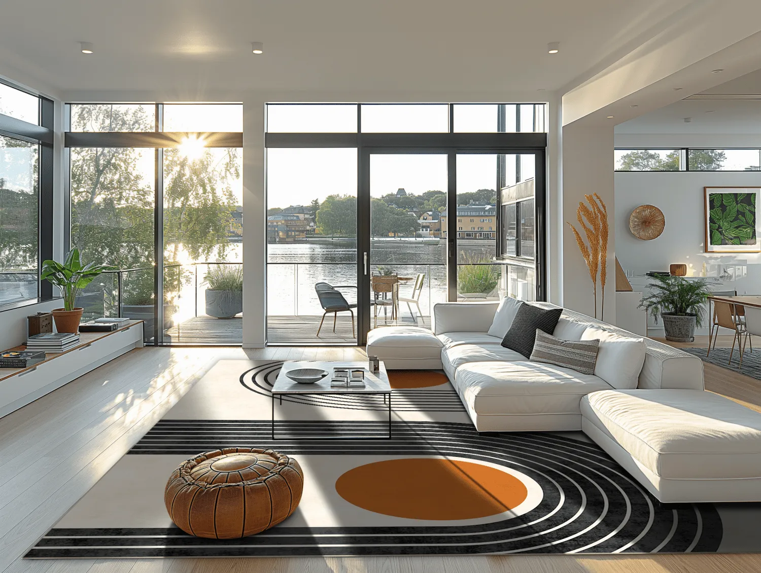 Wilton - Moudania (beige/zwart/oranje)