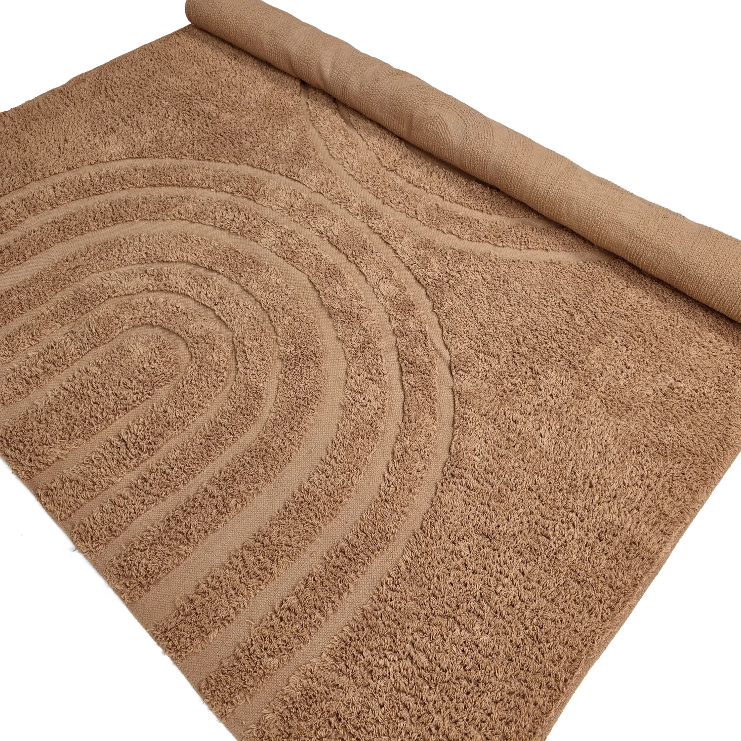 Hoogpolig vloerkleed - Navarra Natural Cotton Shaggy (beige)