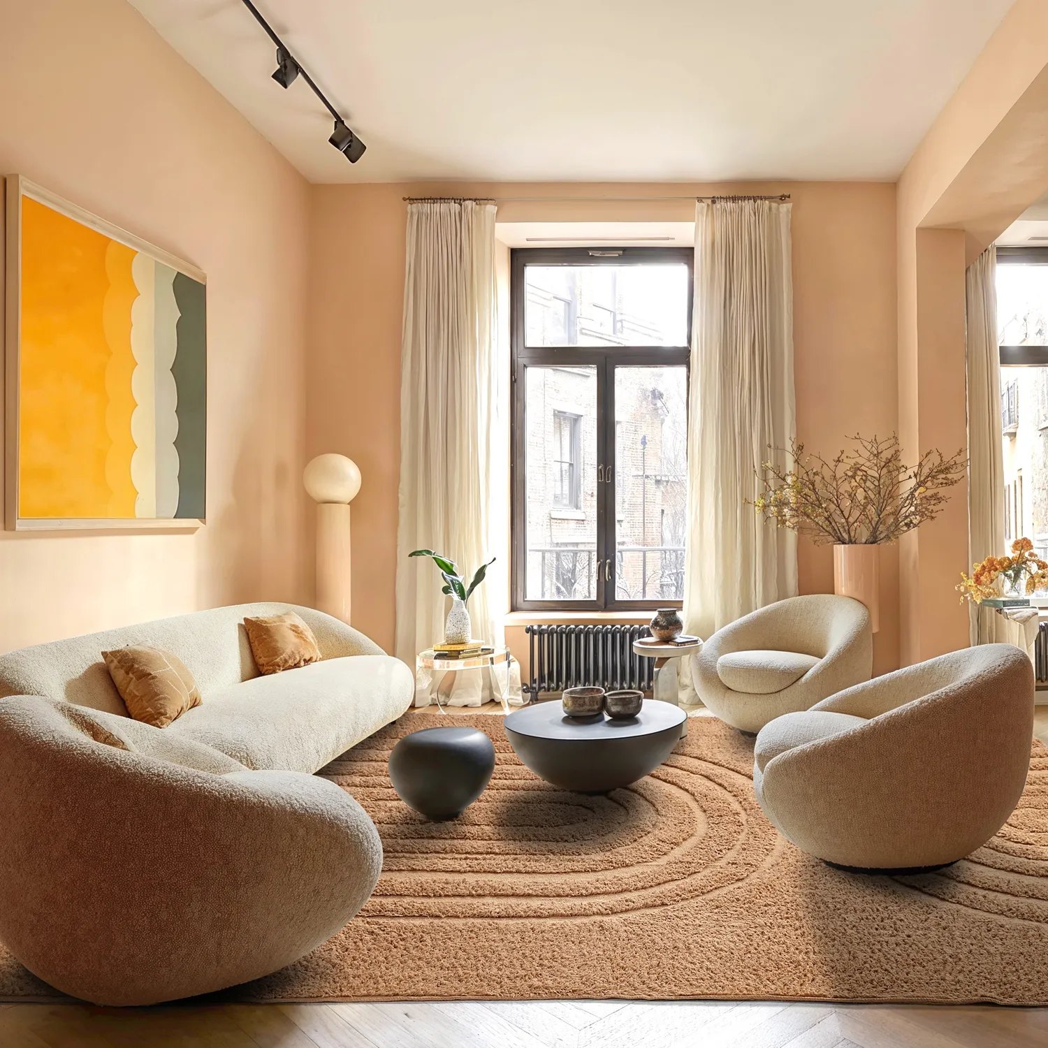 Hoogpolig vloerkleed - Navarra Natural Cotton Shaggy (beige)