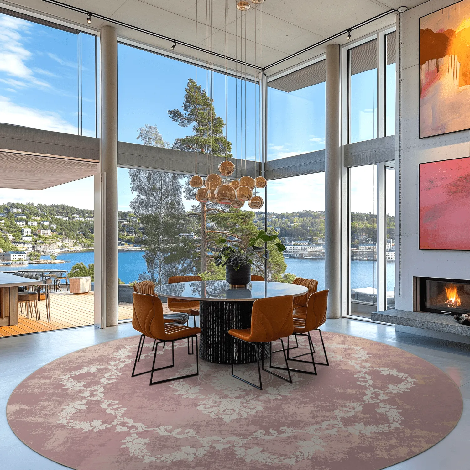 Rond vloerkleed - Nefta (roze)