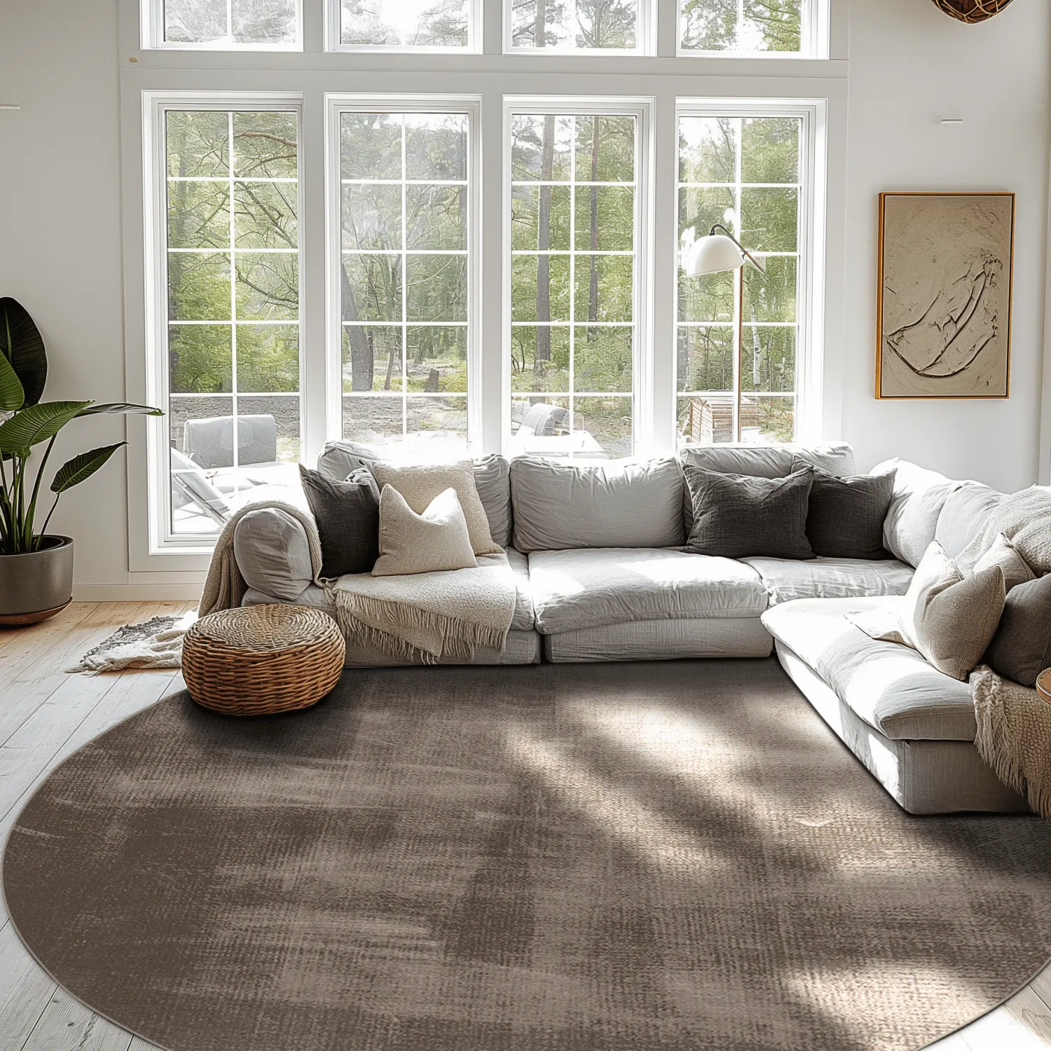 Rond vloerkleed - Olmedo (grijs/beige)