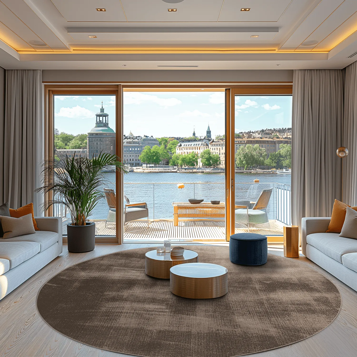 Rond vloerkleed - Olmedo (grijs/beige)