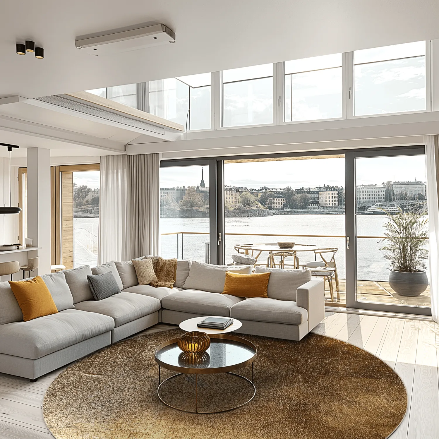 Rond vloerkleed - Oristano (bruin/goud)