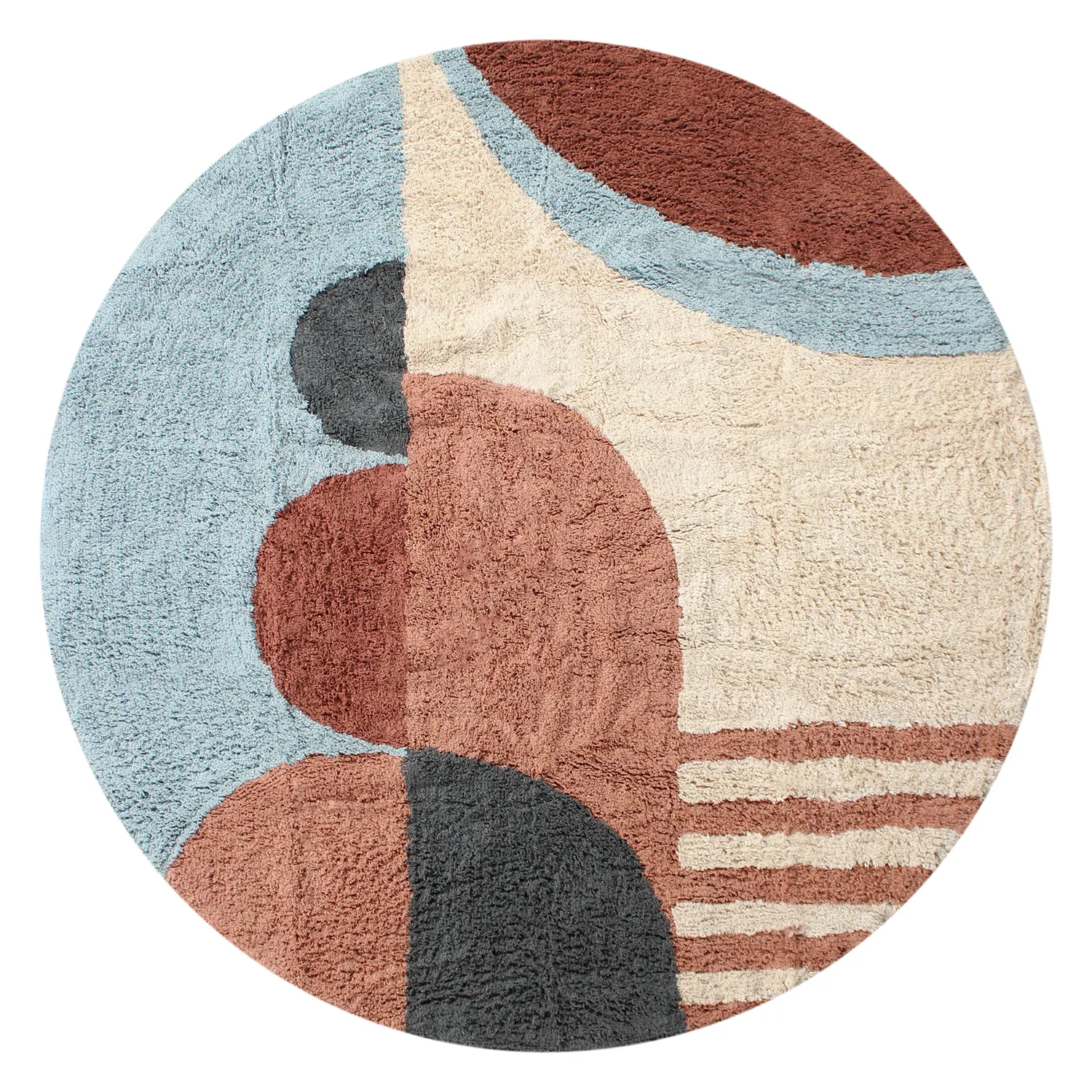 Ronde vloerkleden - Osmery Natural Cotton Shaggy (multi)