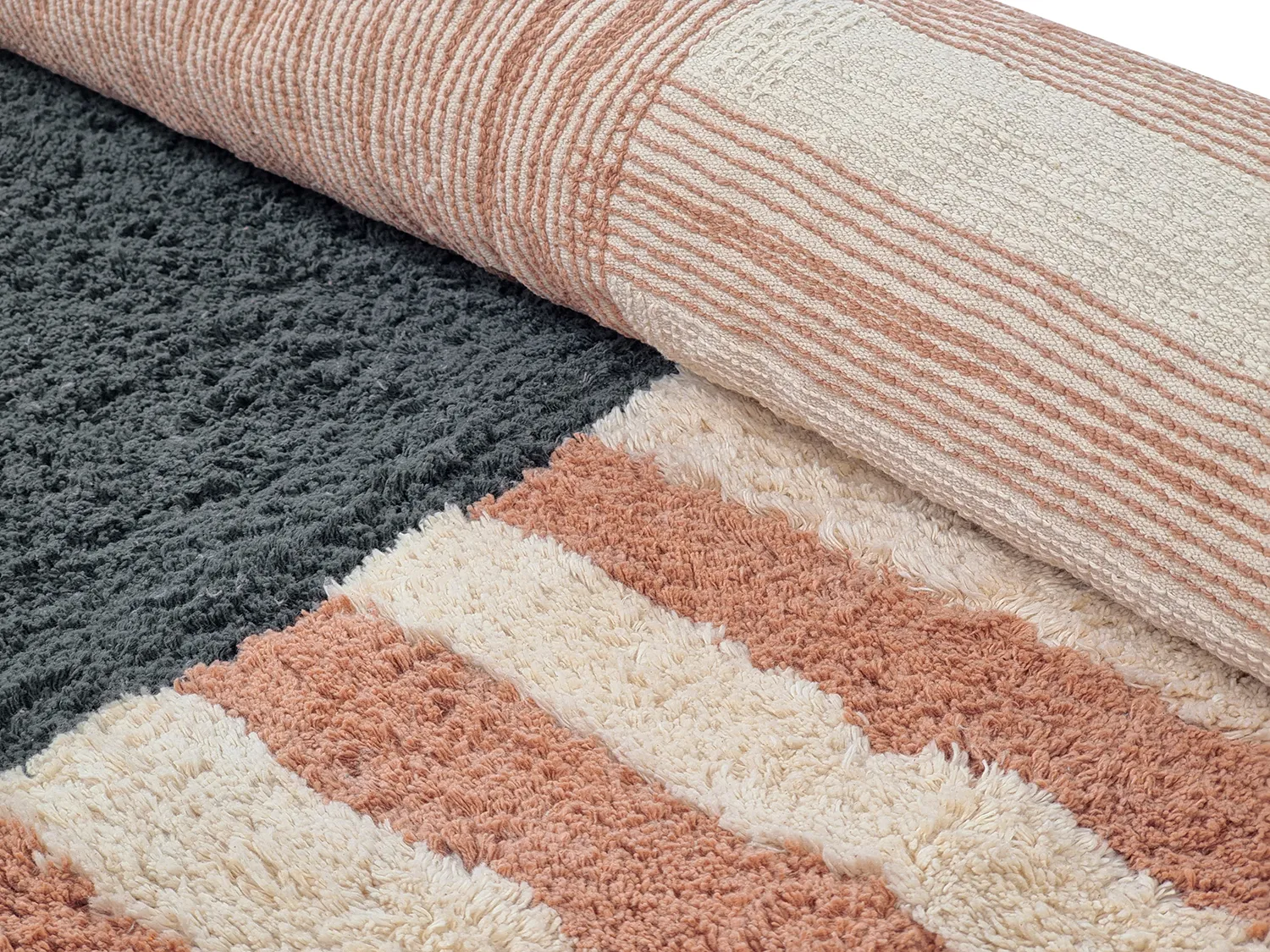 Ronde vloerkleden - Osmery Natural Cotton Shaggy (multi)